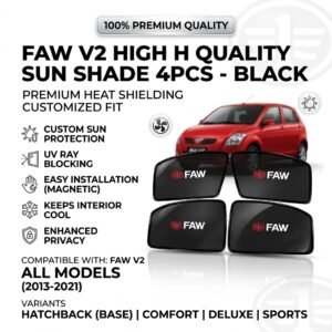 Driving under intense atmospheric glare and high temperatures often exposes vehicle cabins to extreme thermal build-up, turning everyday commutes into uncomfortable experiences while simultaneously accelerating the wear and tear of sensitive internal components. Designed to combat these challenging environmental conditions, this custom-fitted automotive sun shade set provides comprehensive thermal insulation and infrared radiation resistance across all four side windows. Crafted from premium high-density heat-reflective mesh material, these shades act as an immediate barrier against harsh ultraviolet rays, preventing heat from penetrating deep into the cabin space and significantly lowering overall interior temperatures during extended outdoor parking or traffic delays. By regulating cabin climate naturally, these precision screens significantly reduce the burden placed on your vehicle's air conditioning system, allowing the climate control unit to cool the cabin rapidly while minimizing overall fuel consumption associated with maximum cooling loads. The specialized woven mesh fabric is specifically chosen for its balanced opacity, effectively filtering out harsh sunlight and blinding glare without obscuring optical clarity or compromising the driver's outward visibility during routine maneuvering. Beyond immediate passenger comfort, consistent protection against intense solar radiation is paramount for preserving the structural integrity of your vehicle's inner surfaces. Prolonged exposure to harmful UV rays causes dashboard leather, door panels, fabric upholstery, and plastic trims to gradually fade, crack, discolor, and warp over time, leading to premature aging and a decline in resale value. Installing this dedicated window protection layer safeguards delicate electronic systems, instrument clusters, infotainment displays, and digital controls from thermal stress and surface overheating. The durable construction features reinforced edges wrapped in premium border binding that prevents fraying, tearing, or structural sagging even when subjected to continuous sunlight exposure, extreme thermal shifts, and daily operational handling over many years of continuous use. Engineering efficiency meets ultimate user convenience through an ultra-precise, custom-molded design tailored specifically to match the unique geometric contours of side window frames, guaranteeing a snug and seamless fit without leaving disruptive light gaps or unsightly sagging areas. Featuring built-in high-strength magnetic framing, these screens attach effortlessly to the internal metal window border within seconds, eliminating the hassle of suction cups, adhesives, sticky residues, or permanent modifications to your vehicle's original trim. The magnetic mounting mechanism offers exceptional stability during travel, holding each shade firmly in place while allowing smooth, damage-free removal whenever full open-window ventilation is desired. The innovative mesh material allows refreshing air circulation while keeping pesky insects, highway dust, debris, and unwanted road glare outside the cabin, creating a serene and controlled environment for every passenger on board. Tinted shading doubles as an effective privacy barrier, obscuring the view of the vehicle's interior contents from curious onlookers when parked in public spaces, thereby safeguarding personal items, tools, bags, and valuable equipment left inside. Each piece in this complete four-piece front and rear side window collection retains its flexible structural shape through advanced memory frame wire technology, allowing the shades to be folded or stowed flat in trunk compartments or seatback pockets when not actively deployed. Maintaining these protective screens requires minimal effort, as the resilient mesh material easily resists dirt accumulation and can be effortlessly wiped clean with a damp cloth or rinsed to maintain its crisp dark finish. Elevating both driving aesthetics and daily practical comfort, this shade system provides a sophisticated, professional appearance that blends seamlessly with the sleek exterior styling of the car while delivering unrivaled heat defense, privacy enhancement, and interior protection for all your journeys ahead.