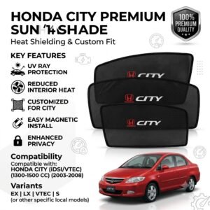 Honda City 2003-2008 Premium Sun Shade with Logo 4Pcs