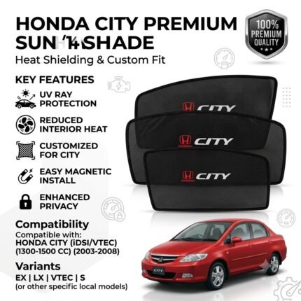 Honda City 2003-2008 Premium Sun Shade with Logo 4Pcs