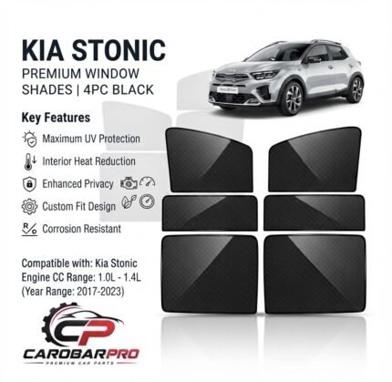 Kia Stonic 2017-2023 Window Shade Set 4 Pieces Black Premium Quality Curtains