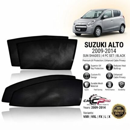 Suzuki Alto HA25 2009-2014 Custom Fit Black 4 Piece Sun Shade Set