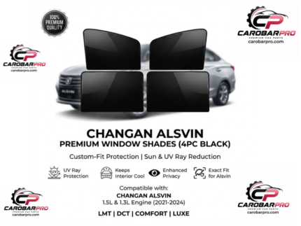 Changan Alsvin 2021-2024 Custom-Fit Sunshade Set Black 4 Pieces Curtains