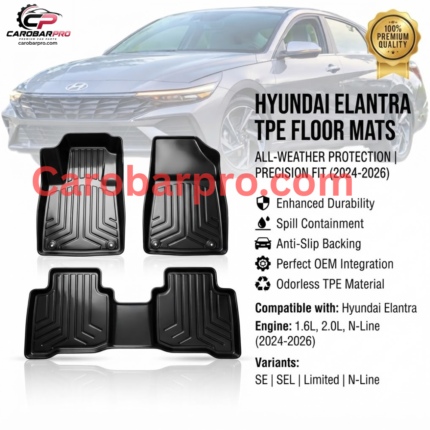 Hyundai Elantra 2024-2026 All-Weather TPE Floor Liner Set