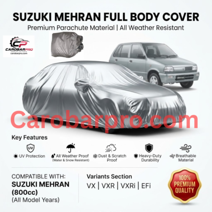 Suzuki Mehran 1989-2019 All-Weather Heavy-Duty Silver Parachute Car Body Cover