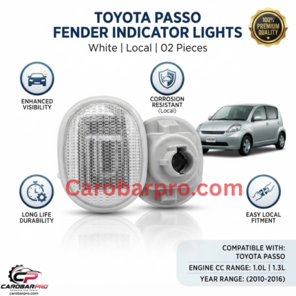 Toyota Passo 2010-2016 Plastic Fender Indicator Lights White 2 Pieces