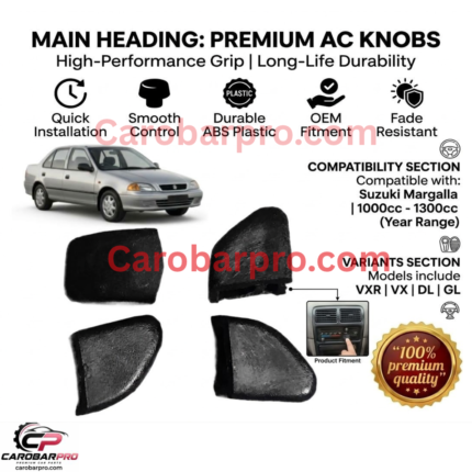 Suzuki Margalla 1000cc - 1300cc (Local) Interior AC Fan Control Knobs 04 Pieces