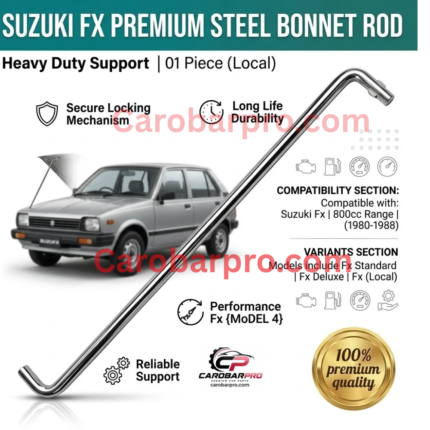 Suzuki Fx 1980-1988 Heavy-Duty Steel Bonnet Support Rod 1 Piece
