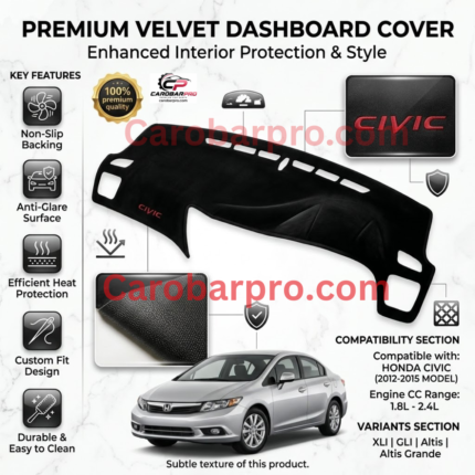 Honda Civic 2014 Velvet Dashboard Cover Mat